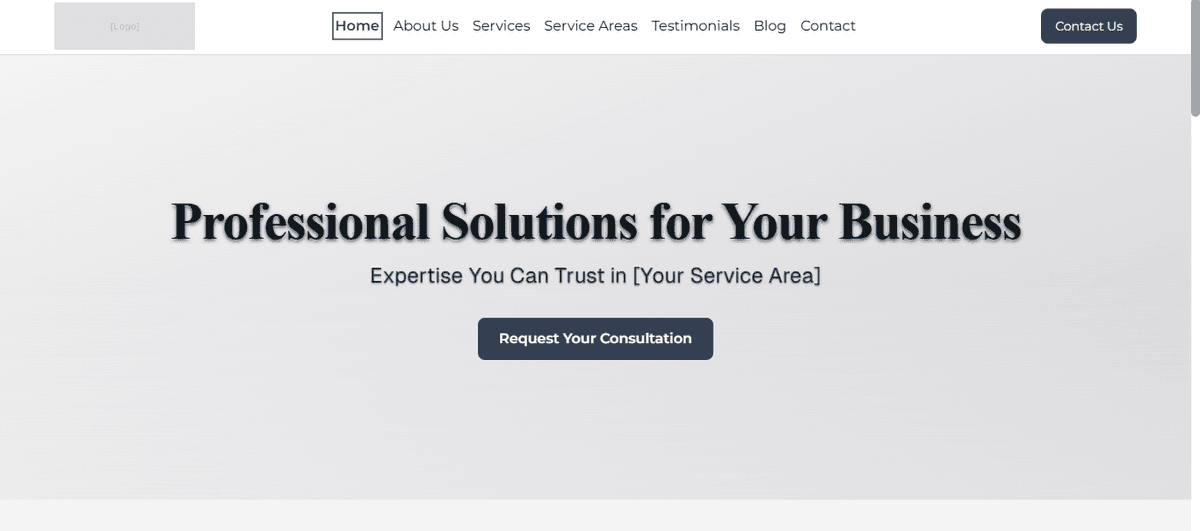 Screenshot of Service Business MVP project